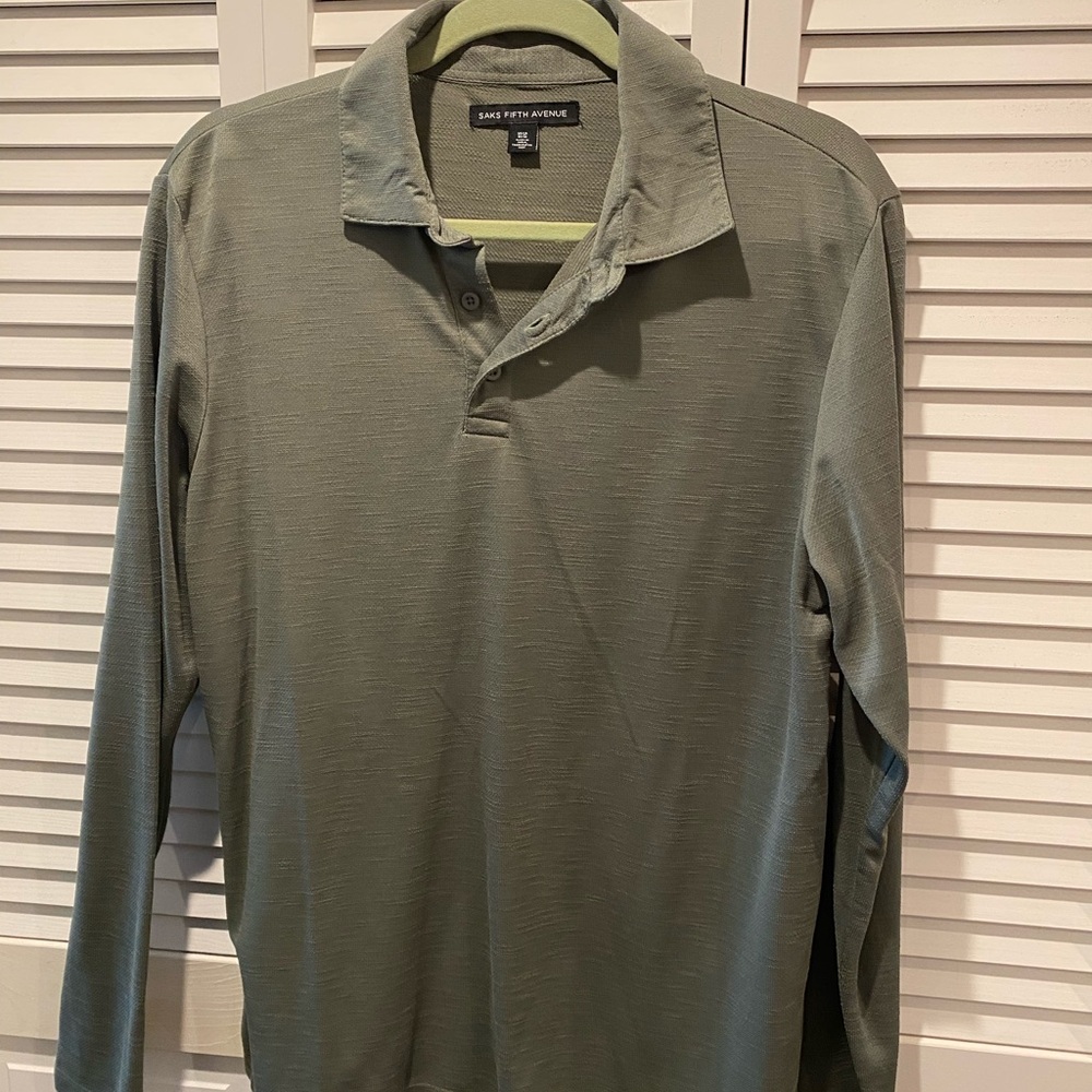 Saks Fifth Avenue Men's Olive Polo Shirt